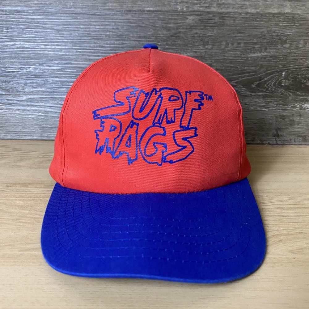 Surf Rags Hat Cap Snap Back Red Blue Graphic Adjustable Mens Skater Streetwear‎